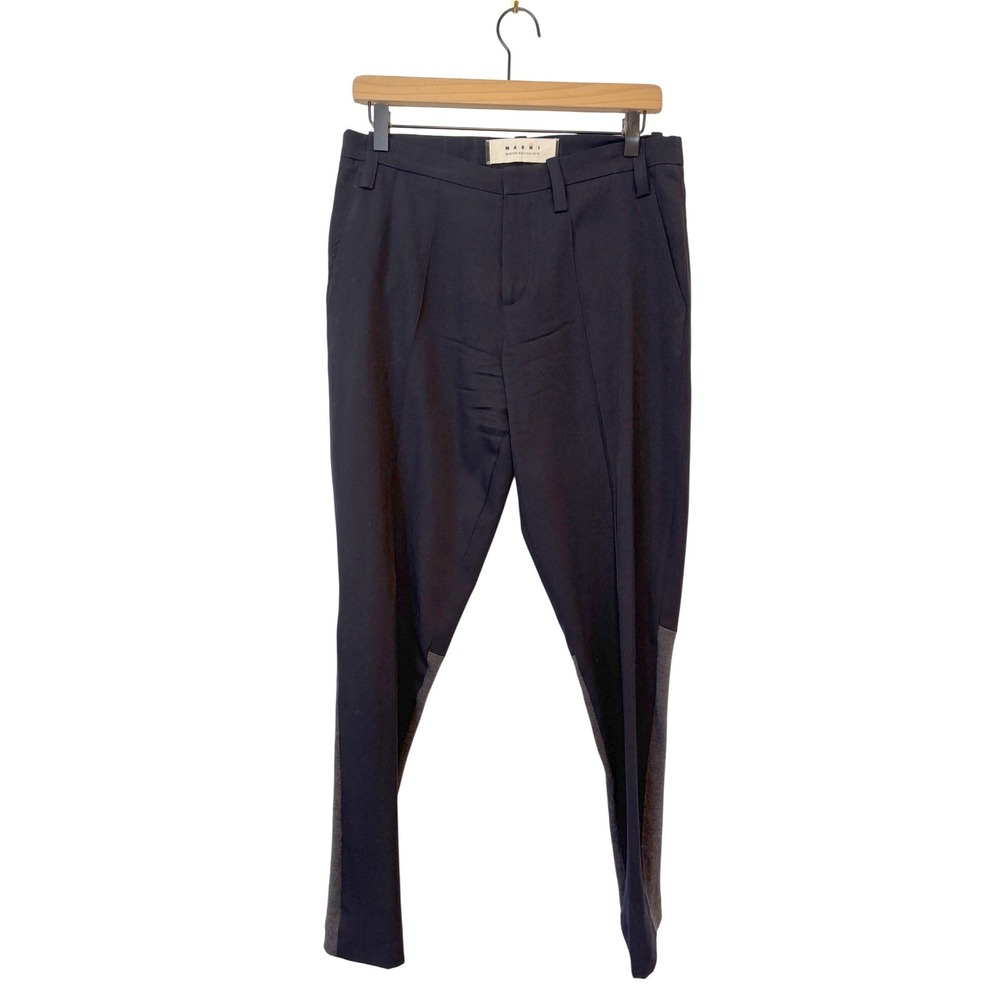 Marni Winter Edition 2010‎ Mens Tapered Knit Panel Trousers Black Grey 31 Waist